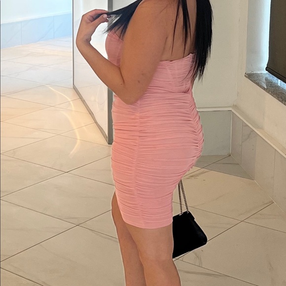 Pink strapless dress - Picture 4 of 5